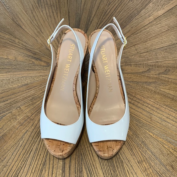 Stuart Weitzman Riveria Wedge - Patent White NWOB - Picture 4 of 7